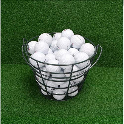 Crestgolf Stainless Metal Golf Basket Golf Ball Container Ball Bucket, Holds 50 Balls.