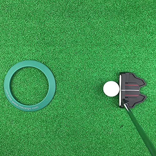MAZEL Golf Putting Cup/Ring for Training Aid Indoor & Outdoor - All-Direction Practice Hole Putting Accuracy Trainer - color: Green Rubber Ring
