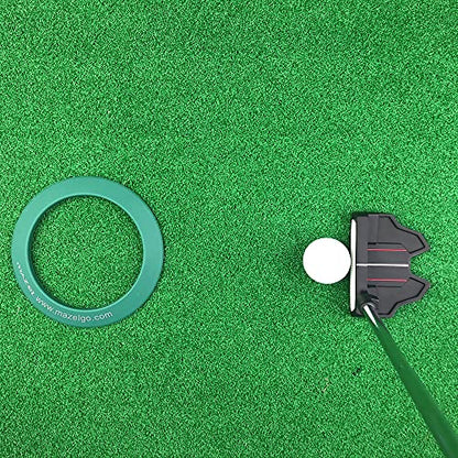 MAZEL Golf Putting Cup/Ring for Training Aid Indoor & Outdoor - All-Direction Practice Hole Putting Accuracy Trainer - color: Green Rubber Ring