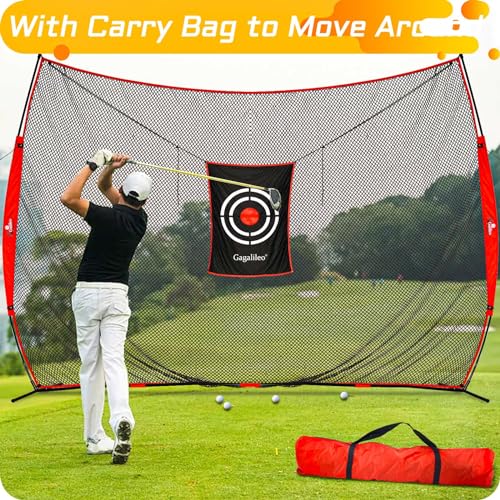 Gagalileo Golf Hitting Net with Target：Professional Heavy Duty Practice Net for Driver Swing Training Backyard Garage - size: 7x8ft