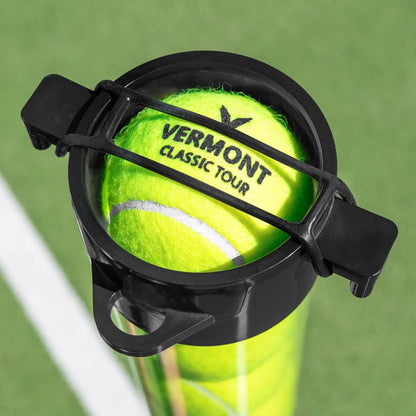 Vermont Tennis Ball Pick-Up Tube | 15 Ball Capacity - Lightweight PVC Design Durable Rubber Base - Quick Release Straps Easy Collection - Training Practice Equipment