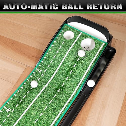 CHAMPKEY Premium Golf Putting Green Indoor with 3 Golf Putting Gates - Improves Putting Accuracy and Skill Levels Golf Putting Mat - Ideal for Indoor and Outdoor Training - style: Dual Hole - Plastic