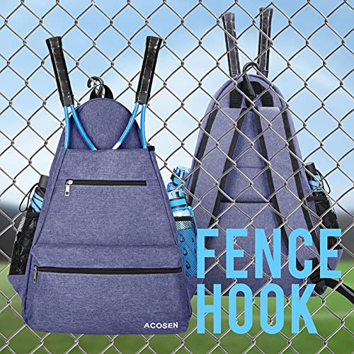 ACOSEN Tennis Bag Tennis Backpack - Large Tennis Bags for Women and Men to Hold Tennis Racket,Pickleball Paddles, Badminton Racquet, Squash Racquet,Balls and Other Accessories - color: Purple - B