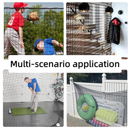 Golf Hitting Practice Net – Heavy Duty Golf Net for Backyard Driving Real Golf Balls, Multi-Sport Barrier Net for Baseball, Hockey, Soccer – with Bungee Cords & Zip Ties - size: 10Ft×20Ft
