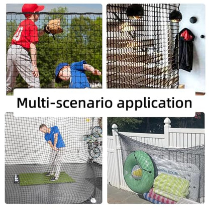 Golf Hitting Practice Net – Heavy Duty Golf Net for Backyard Driving Real Golf Balls, Multi-Sport Barrier Net for Baseball, Hockey, Soccer – with Bungee Cords & Zip Ties - size: 10Ft×20Ft