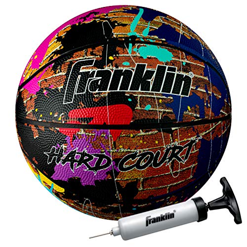 Franklin Sports Hard Court Basketball - Official Size Basketball - Indoor + Outdoor Street Ball - 29.5" Rubber Construction - Air Pump Included
