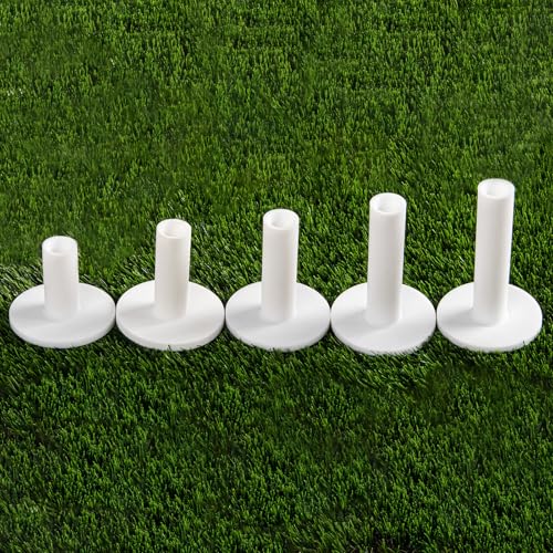 FINGER TEN Golf Rubber Tees 1.5" 2.25" 2.75" 3" 3.13" Same or Mixed Sizes/Colors Value 5 Pack, Durable & Hold Ball Well Golf Accessory for Indoor Outdoor Practice - style: White 5 Pack(1.5,2.25,2.75,3,3.13)