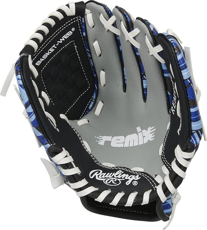 Rawlings | REMIX T-Ball & Youth Baseball Glove | Left Hand Throw | 9" | Blue