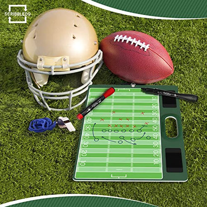 Football Dry Erase Board for Coaches 15x10.5 Double Sided Whiteboard Coaching Board Equipment Includes 2 White Board Markers for the Football Accessories the Perfect Coach Gifts