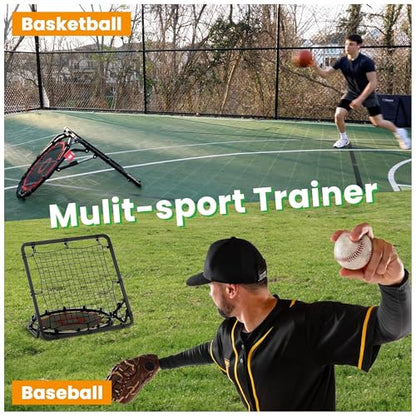 IE Sports Metal Ricochetball Game Set (Includes 2 Balls, Dual-Sided Net and Pump) Adjustable Portable Outdoor, Yard, Beach, Lawn & Camping Game