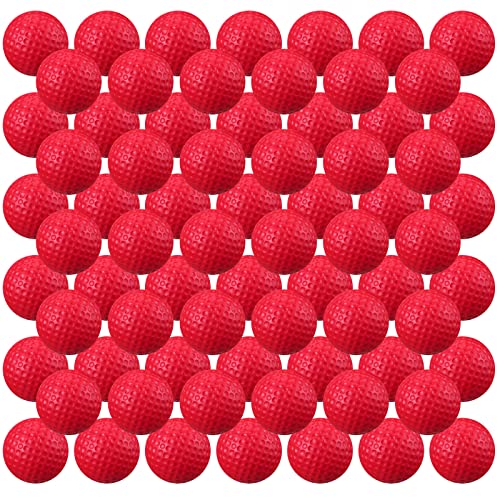 Junkin 80 Pcs Foam Golf Balls Practice Balls Realistic Feel and Flight Sport Training for Indoor or Outdoor Backyard Golf Training - color: Red