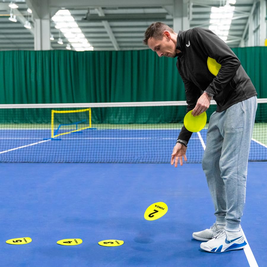 FORZA Numbered Flat Disc Markers [Set of 10] | Non-Slip Training Discs for Soccer, Footbal,l Basketball & Speed Agility Drills | High Visibility, Indoor & Outdoor Coaching Equipment