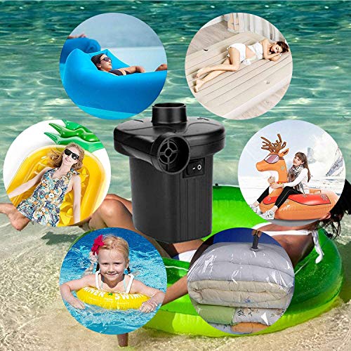 Air Pump Air Mattress Pump for Inflatables Blow up Pool Raft Bed Boat Toy, Quick-Fill, for Outdoor Camping, Inflatable Cushions, Electric Air Mattress Beds, Boats, Swimming - color: Black