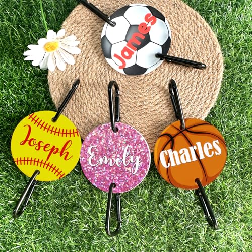 ubmpj Custom Baseball Bag Hook for Fence Personalized Baseball Backpack Clip with Name Photo for Hanging Soccer Tennis Basketball Football Softball Players Athletes