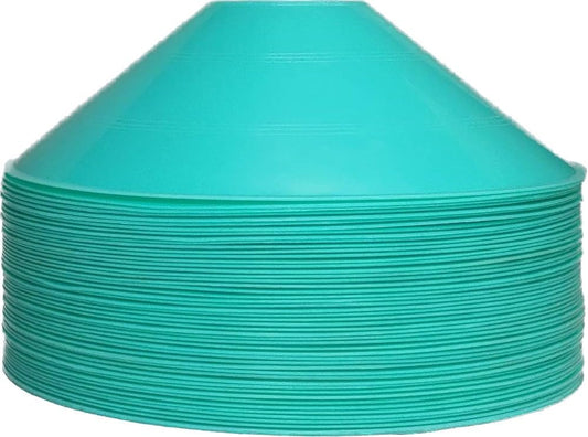 Thicker Disc Cones (Set of 50) Agility Soccer Cones with Carry Bag for Training,Football, Kids, Sports, Field Cone Markers - color: Cyan