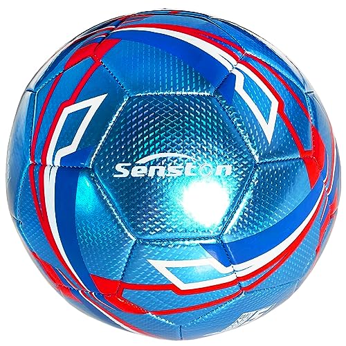 Senston Soccer Ball Size 3 & Size 4 & Size 5 for Kids and Adult Official Match Training Soccer Ball with Pump - color: blue, size: size 3