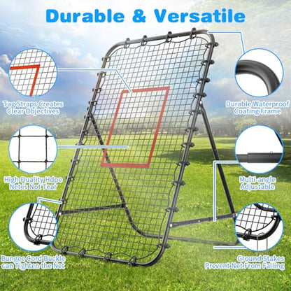 Adjustable Volleyball Rebounder Net 7x4 FT - Ultimate Training Equipment for Volleyball & Lacrosse Enhanced Bouncing System for Volleying, Bumping, and Spiking Drills - color: Black