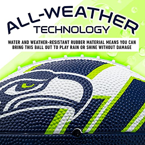 Franklin Sports NFL Team Footballs - Rubber Youth Mini Balls for All Teams - Kids 8.5" Football + Air Pump Sets - Official NFL Licensed - style: Seattle Seahawks