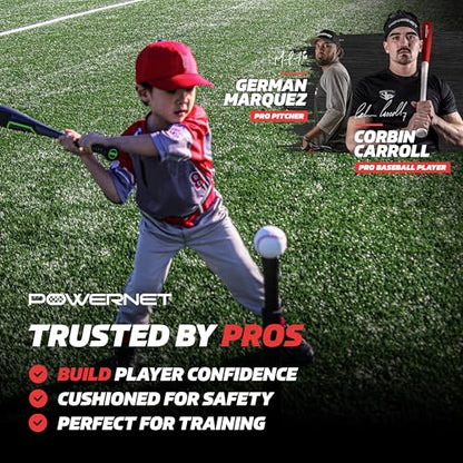 PowerNet Baseball Bundle, Padded Bucket with 24 Practice Baseballs or Flexi-Soft Training Balls, Portable Pitching & Batting Practice Equipment