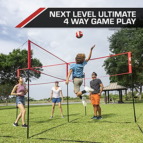 EastPoint Sports 4-Way Volleyball - size: ADJUSTABLE HEIGHT - Adjusts from 61'' to 85''