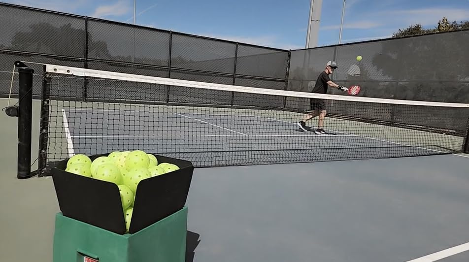 Pickleball Tutor Mini with Oscillator. Ball Machine. Lightweight and Compact. Made in U.S.A. by #1 Pickleball Machine Company.