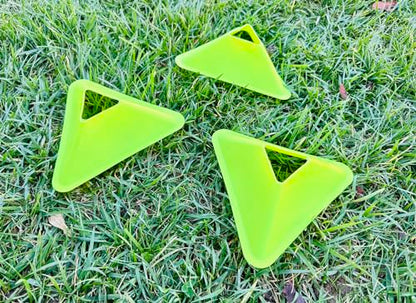 Unicorn Co Premium Football Soccer Agility Plyometric Training Triangle Plate Cones 20pcs - color: Neon