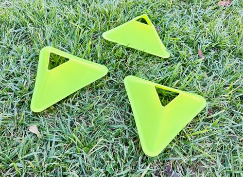 Unicorn Co Premium Football Soccer Agility Plyometric Training Triangle Plate Cones 20pcs - color: Neon