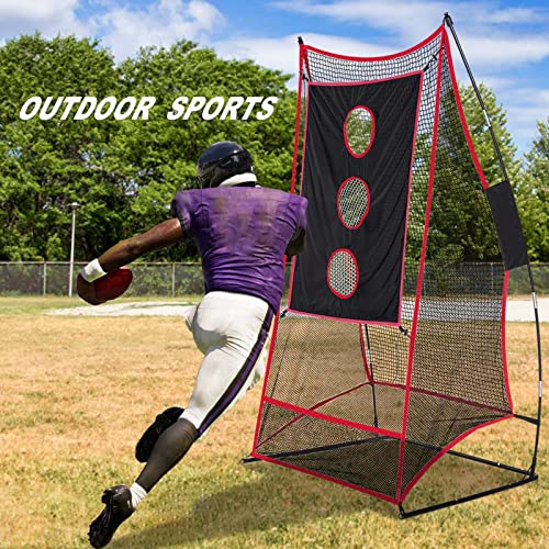 Football Kicking Cage - Portable Football Punting Practice Net with 3 Target Cloth - 3x6FT Sports Field Training Set for Youth Kickers & Adults