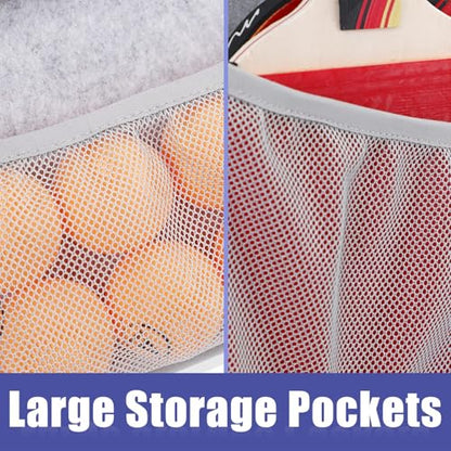 VISEMAN Ping Pong Storage Rack, Table Tennis Racket Holder Wall Mount Organizer for 4 Paddles and Balls - color: Long Gray