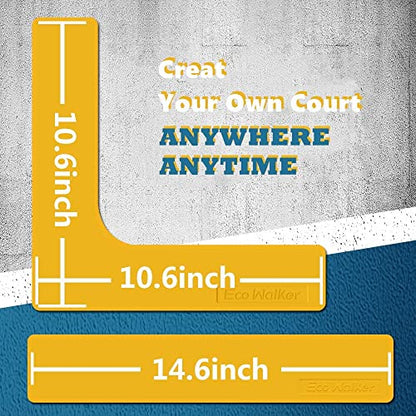 Court Lines Marker Kit Throw Down Markers Create Your Own Mini Pickleball Tennis Court (Blue-Yellow I L Shape)