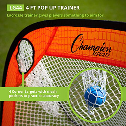 Champion Sports Lacrosse Training Goal: Pop Up & Backyard Shooting Net