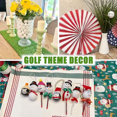 KOFULL Golf Practice Balls, Fake Hollow Plastic Golf Balls for Indoor Training, Suitable for Golf Party Decorations, Light Weight - Pack of 50 pcs (White)