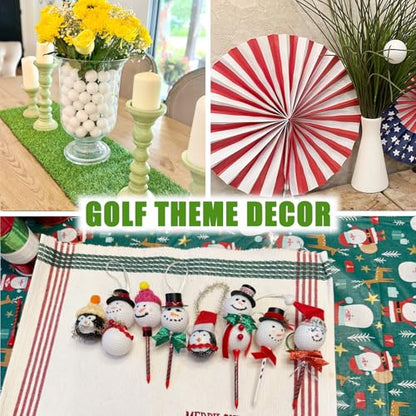 KOFULL Golf Practice Balls, Fake Hollow Plastic Golf Balls for Indoor Training, Suitable for Golf Party Decorations, Light Weight - Pack of 50 pcs (White)