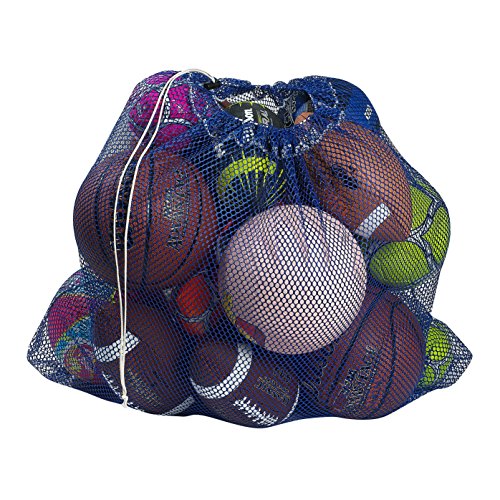 Mesh Equipment Bag - 32” x 36” and 24” x 36” - Adjustable, sliding drawstring cord closure. Perfect mesh bag for parent or coach, making it easy to transport and keeping your sporting gear organized. - color: Royal Blue, size: 24" x 36"