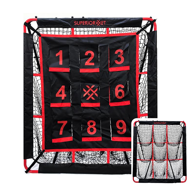 5x4FT Baseball Rebounder Net for Pitching and Batting Training – Multi-Sport Pitch Back Bounce Net – Softball, Soccer & Basketball Training Equipment for Kids and Adults