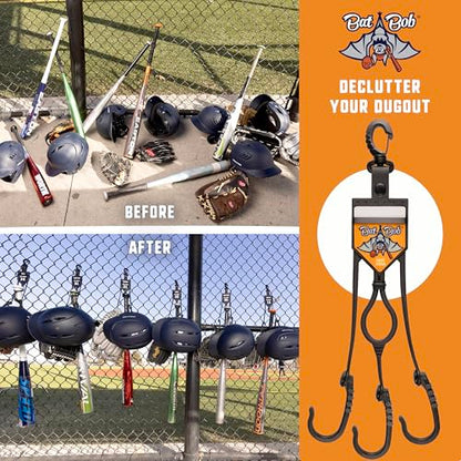 Pro - Dugout Gear Hanger - The Dugout Organizer - for Baseball and Softball to Hold Bats, Helmets and Gloves - color: Black