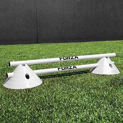 FORZA Cone & Hurdle Training Sets | Improve Your Speed & Agility Skills - Available in 3 Styles and 8 Colors - color: White, style: Super Cone