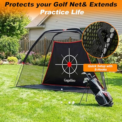 Gagalileo Golf Target Cloth: Protective Net Portable Easy Setup with S-Hooks & Ropes Indoor Outdoor Practice All Golfers Training Accuracy for Backyard Garage