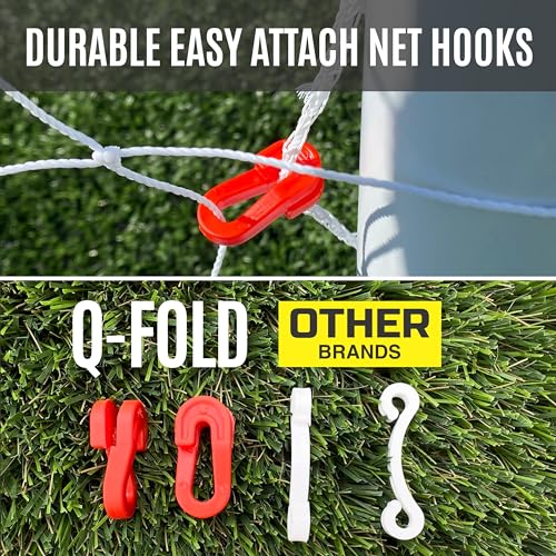 QUICKPLAY Q-Fold Soccer Goal | 30-Second Folding Design for Easy Setup | Portable & Weatherproof uPVC Soccer Goal for Backyard | Durable Post for Adults & Kids - style: 16 x 7'