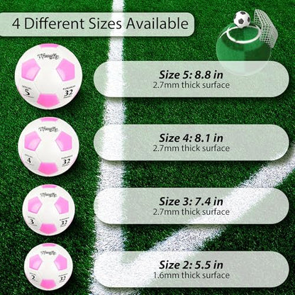 Soccer Ball Size 3 with Pump Needle, Size 3 Trainning Classic White Black Thicker PU Tight Weaved Suitable for Youth Boy League Game Trainning - color: Pink