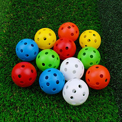 Crestgolf 50pcs Plastic Golf Training Balls – Airflow Hollow 40mm Golf Balls for Driving Range, Swing Practice, Home Use,Pet Play. …