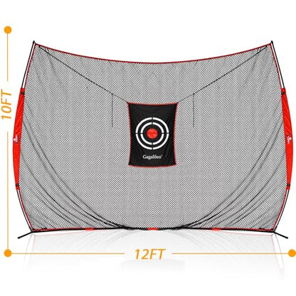 Gagalileo Golf Hitting Net with Target：Professional Heavy Duty Practice Net for Driver Swing Training Backyard Garage - size: 7x8ft