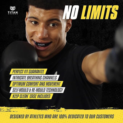 Titan Armour® Mouth Guard Boxing | Premium Dual-Layer | Case Included | Adult & Youth Custom-Fit Mouthpiece | Boil & Bite Mouthguard for Men: Football, MMA, Hockey, Lacrosse, BJJ, Basketball - color: Solid Gold, size: Adult Age 11+