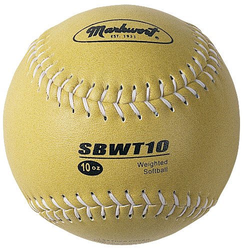 Markwort Weighted 12-Inch Softballs-Leather Cover - color: Olive