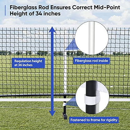 22FT Regulation Pickleball Net Set - Heavy Duty Metal Frame Portable Pickleball Net System with Carry Bag for Backyard, Driveway & Outdoor Games - style: 22FT Pickleball Net