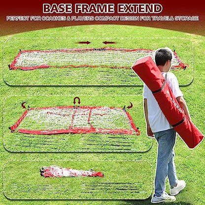 Storgem Soccer Goal,Soccer Net,Soccer Goals for Backyard,with Bow Frame,Collapsible Metal Base and 15 Training Cones - style: 6x4Ft
