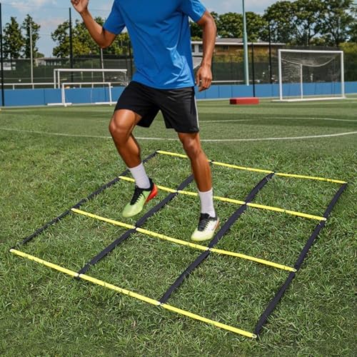 Agility Ladder for Gym Home Use, Football Basketball Reaction Training Equipment with Carry Bag Portable Agility Training Ladder - color: Green