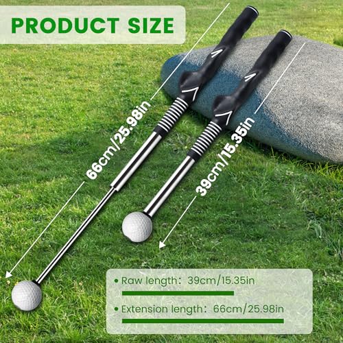 Seticek Retractable Golf Swing Trainer,Golf Grip Trainer with Arm Band for Right-Handed Golfers,Rhythm Click Sound Warm Up Golf Tempo Stick,Indoor/Outdoor - color: Black-Golf Swing Trainer