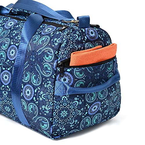 Boulder Bee Pickleball Bags, Premium Pickleball Tote Bag for Girls, Women’s Hand/Shoulder Gym Bag w Water Bottle Holder, with Pickleball Racquet/Paddle Holder - color: Duffel Bag-Blue