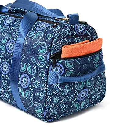 Boulder Bee Pickleball Bags, Premium Pickleball Tote Bag for Girls, Women’s Hand/Shoulder Gym Bag w Water Bottle Holder, with Pickleball Racquet/Paddle Holder - color: Duffel Bag-Blue